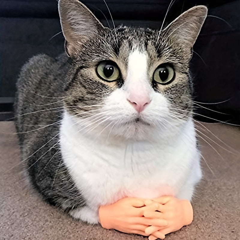 2pcs, Tease The Cat Finger Toys, Jerking The Cat Plastic Gloves Weird Creative Pet Toys, Left And Right Small Hands, Creative Small Gift, Holiday Accessory, Party Decorations Supplies