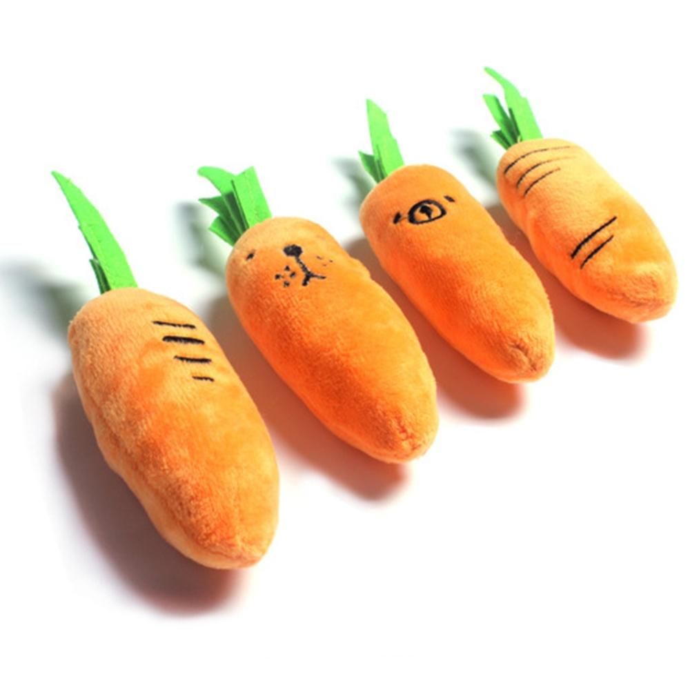 Stuffed Toy Squeak Squeaky Plush Sound Vegetables Feeding Carrot Pet Products Dog Supplies Teath Cleaning Outdoor Fun Training