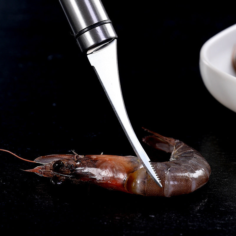 Stainless steel shrimp line knife kitchen cleaning tools cut fish belly knife open shrimp back knife to remove fish scales scraper