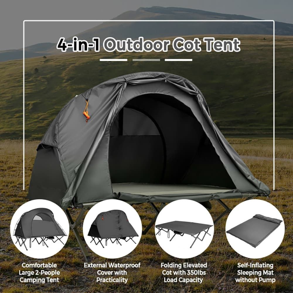 2-Person Outdoor Camping Tent with External Cover