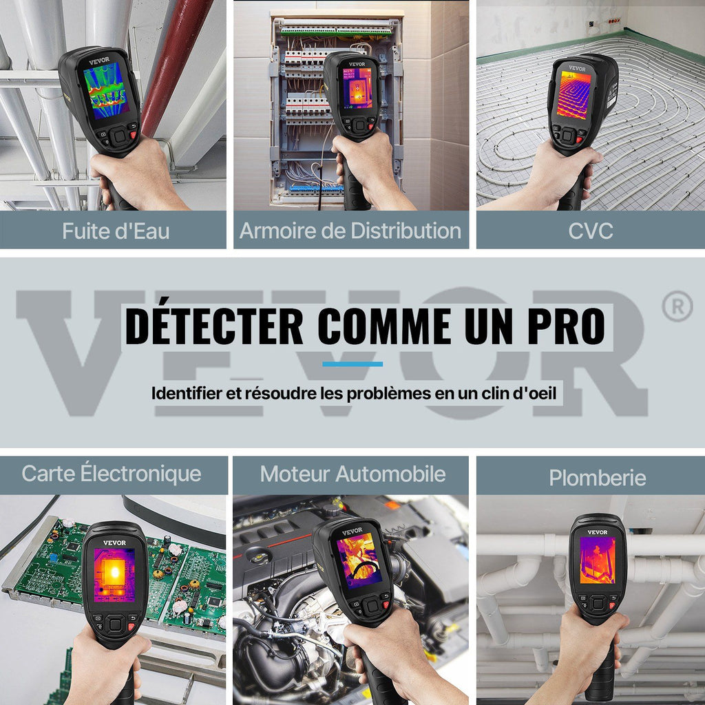 VEVOR Thermal Imaging Camera, 320 x 240 Pixels Super Resolution, 25Hz Refresh Rate Infrared Camera with -4 to 752 Fahrenheit Temperature Range, 32G Built-in SD Card, and Rechargeable Li-ion Battery