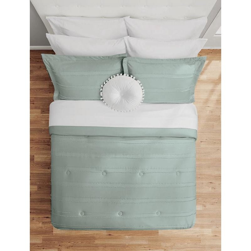 Mint 10 Piece Bed in a Bag Comforter Set with Sheets, Queen