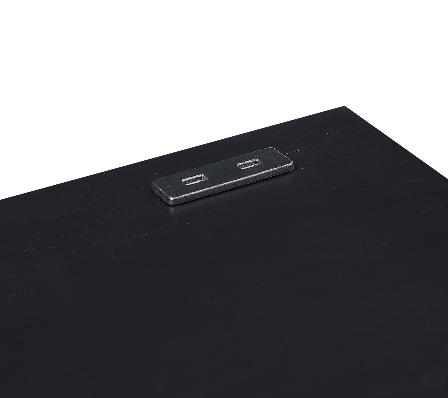 Desks and Stool Set 3pc Black Finish Rolling Desk with Casters, 2 Charging ports Home Office Furniture