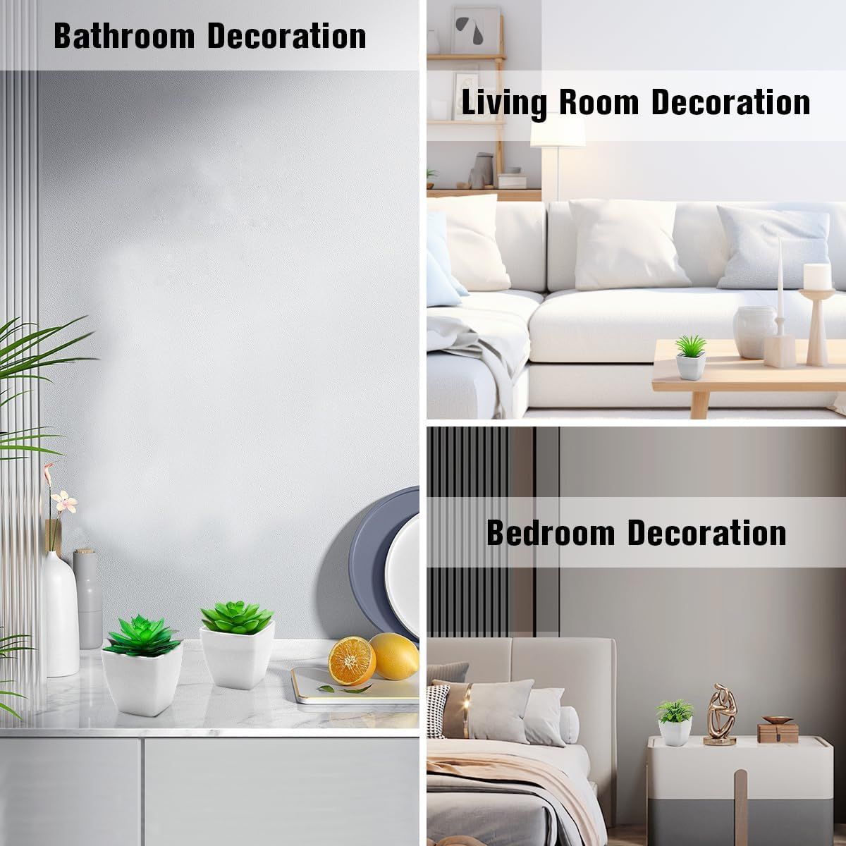 6pcs Succulents Plants Artificial Indoor Decor Fake Succulent in Pots Small Faux Plastic Plant Greenery Modern Ornament for Office Desk Home Bedroom Windowsill Decoration