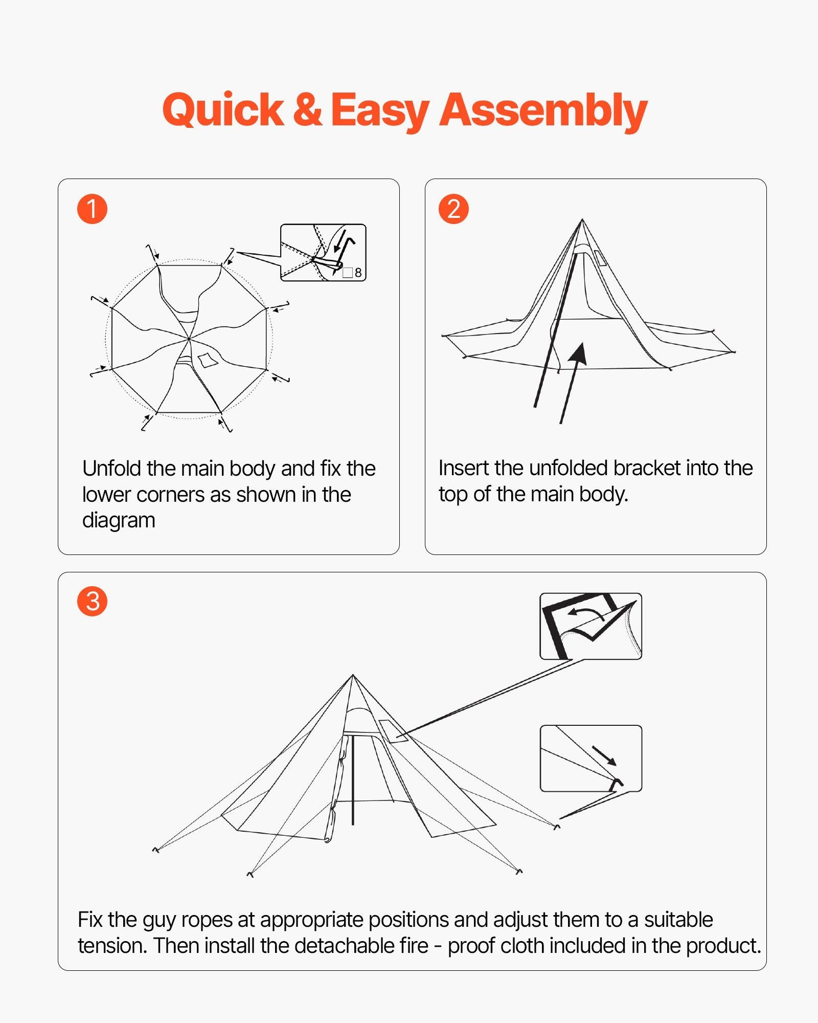 VEVOR Hot Tent for 4-6 Persons, Portable Winter Tipi Tent with Stove Jack, Waterproof Canvas Camping Tents, Lightweight 4 Season Shelter Tents for Hiking Fishing Backpacking, L Size