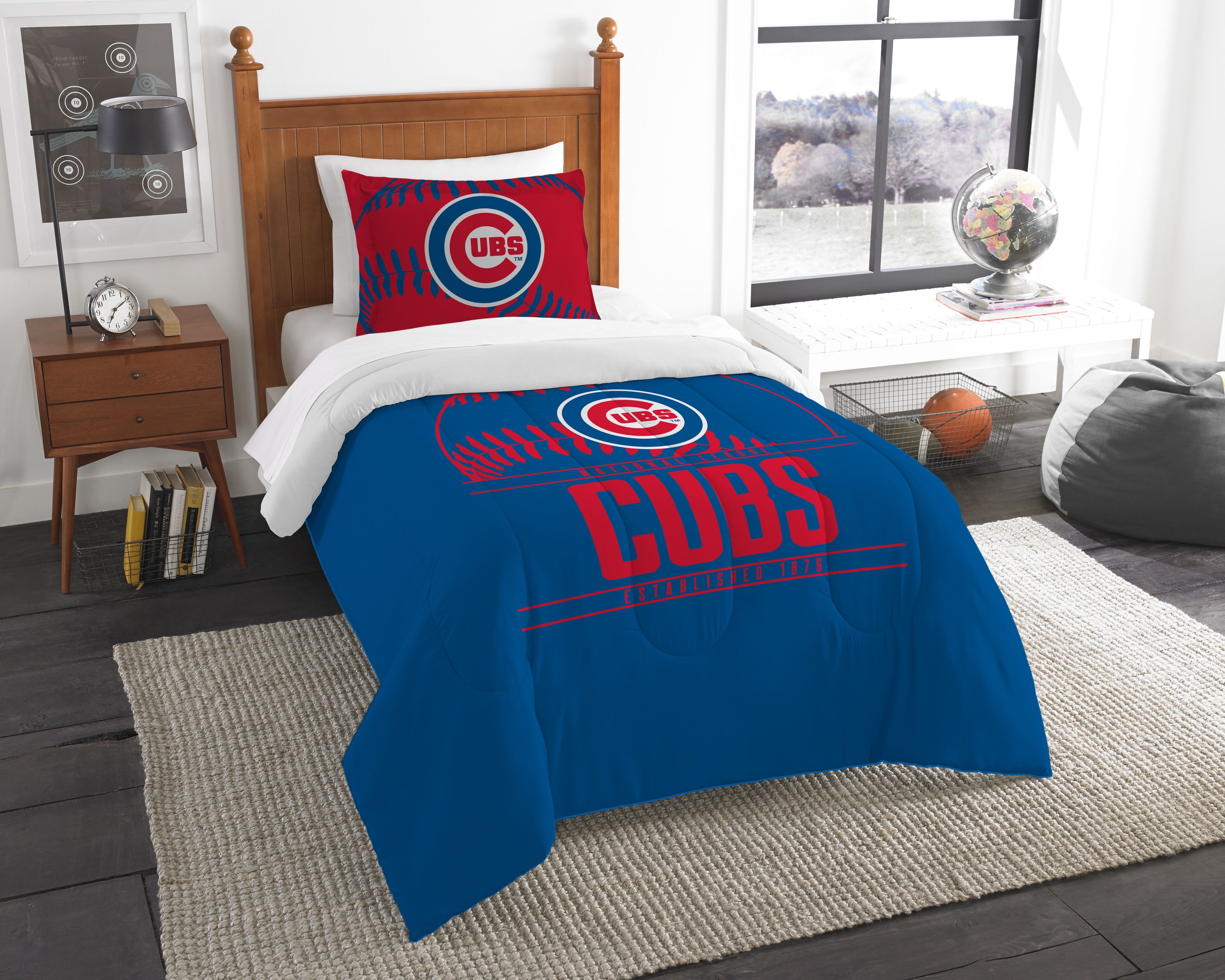 Cubs OFFICIAL MLB "Grand Slam" Twin Printed Comforter & Sham Set