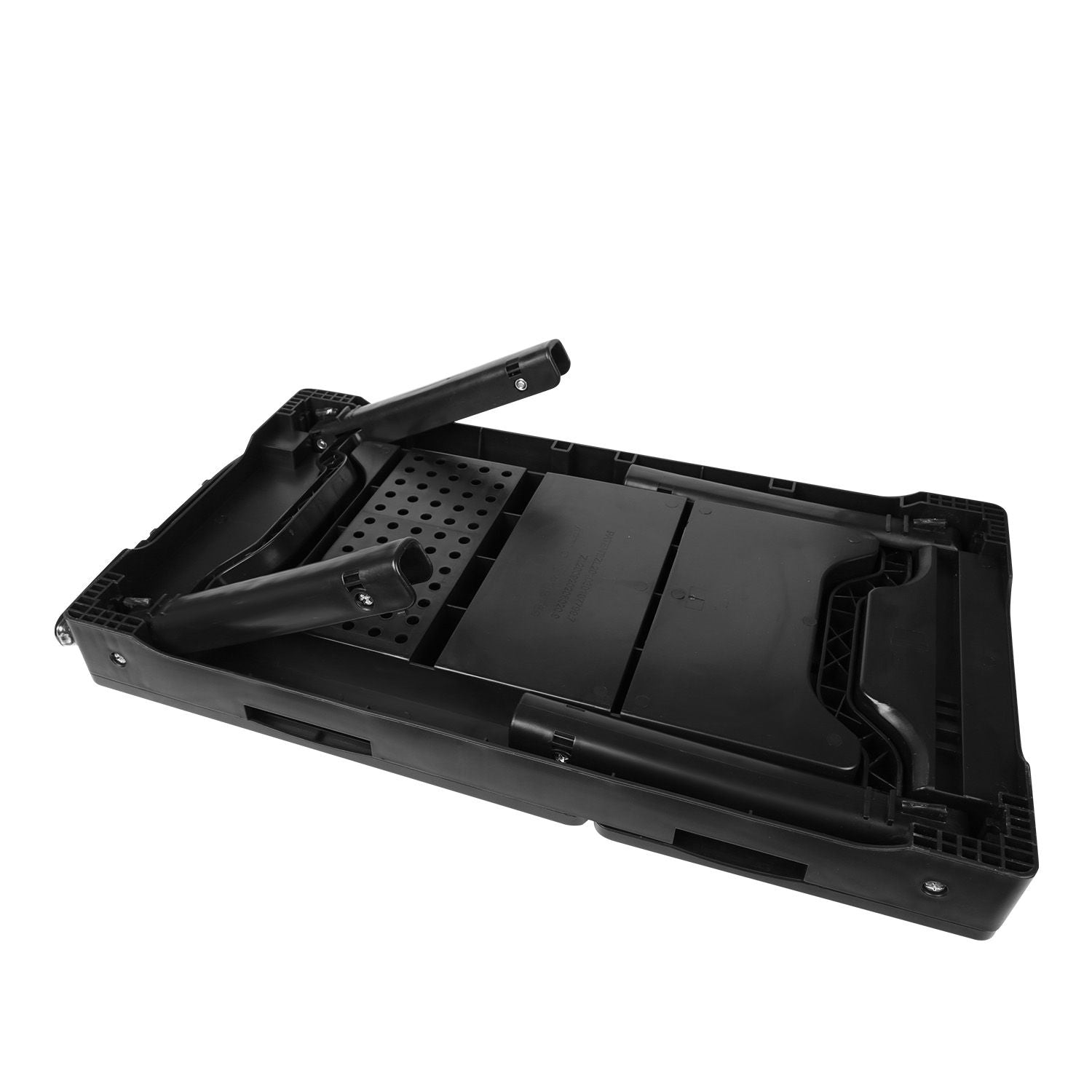 Foldable Laptop Table Bed Notebook Desk w/Cooling Fan Mouse Board LED light 4 x USB Ports Breakfast Snacking Tray with Storage Groove For Home Office Use