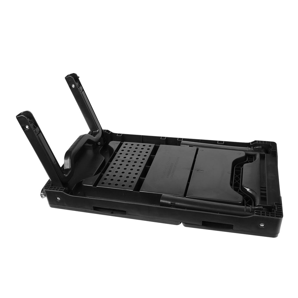 Foldable Laptop Table Bed Notebook Desk w/Cooling Fan Mouse Board LED light 4 x USB Ports Breakfast Snacking Tray with Storage Groove For Home Office Use