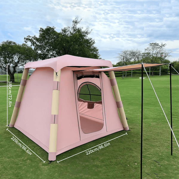 4-post Camping Tent 3-4 people easy to set up inflatable tent Luxury camping outdoor air blown tent, adult waterproof inflatable house tent