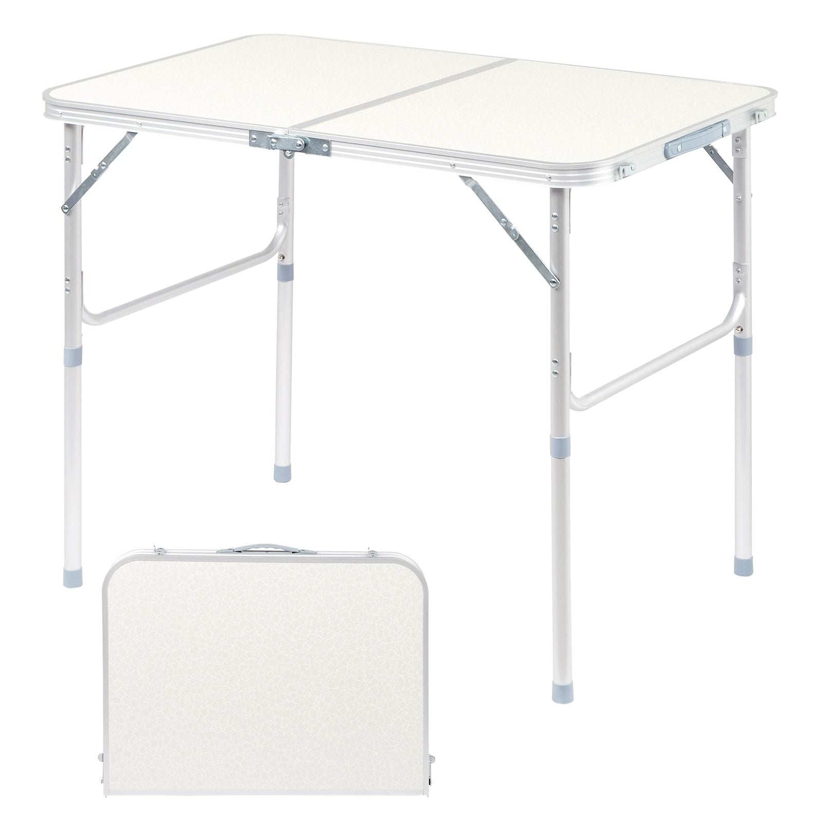3FT/4FT/6FT Durable Plastic Folding Table w/Handles & Lock - Portable Indoor/Outdoor Picnic Dining Table for Camping, Parties, White