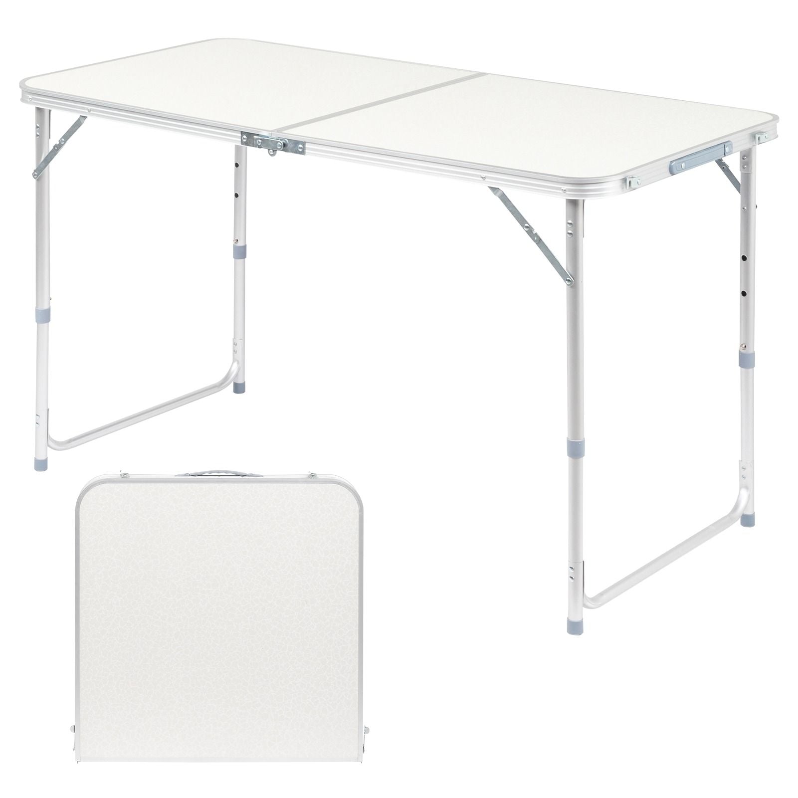 3FT/4FT/6FT Durable Plastic Folding Table w/Handles & Lock - Portable Indoor/Outdoor Picnic Dining Table for Camping, Parties, White