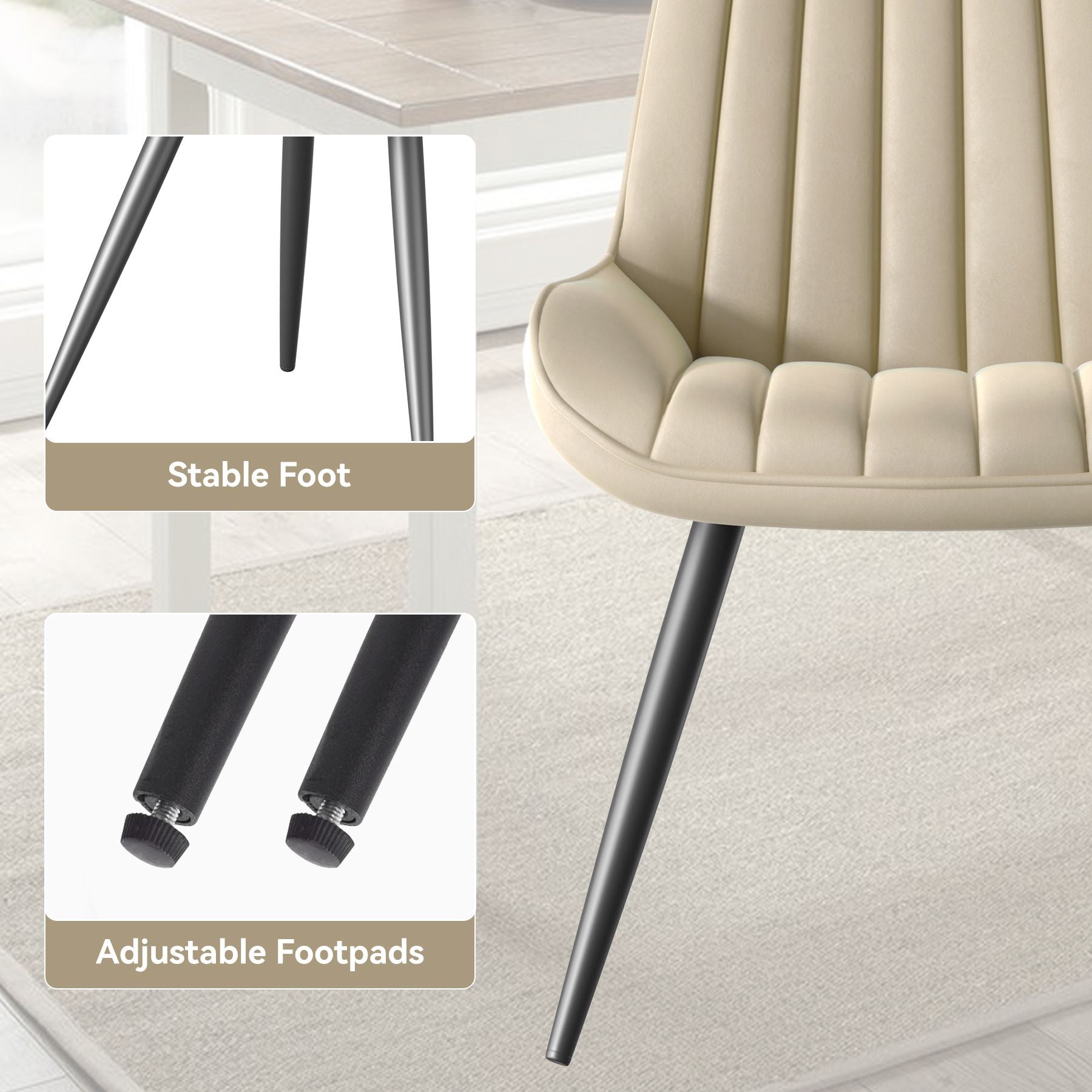 2-piece or 4-piece dining chair sets, suitable for use in dining rooms, living rooms and offices