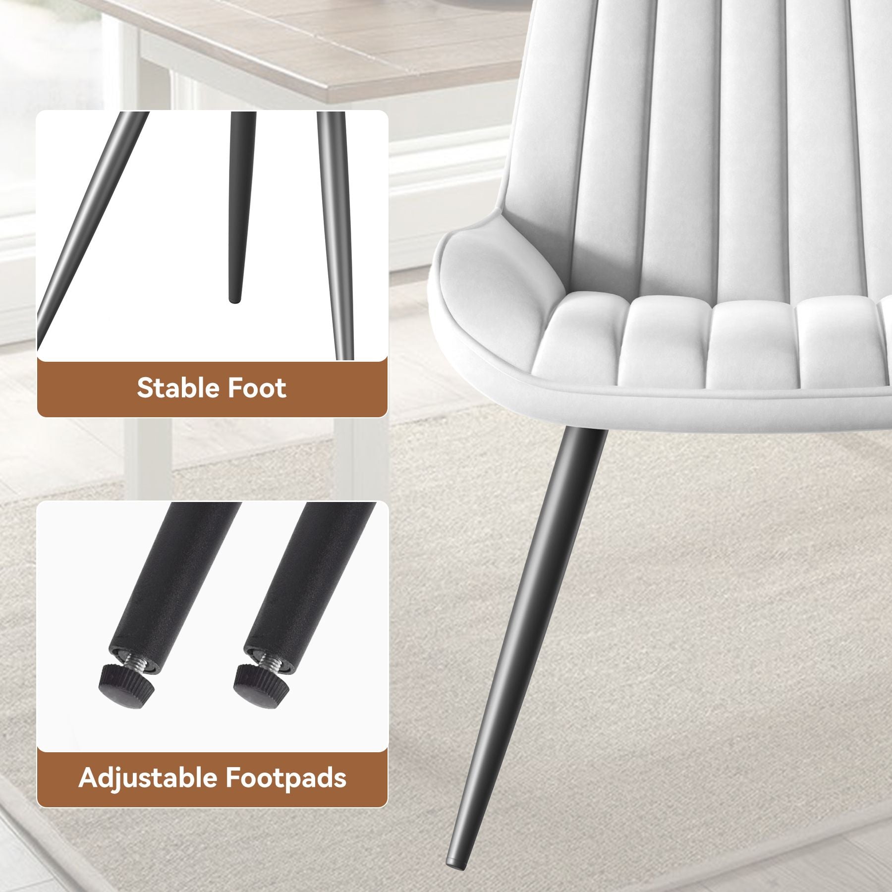 2-piece or 4-piece dining chair sets, suitable for use in dining rooms, living rooms and offices