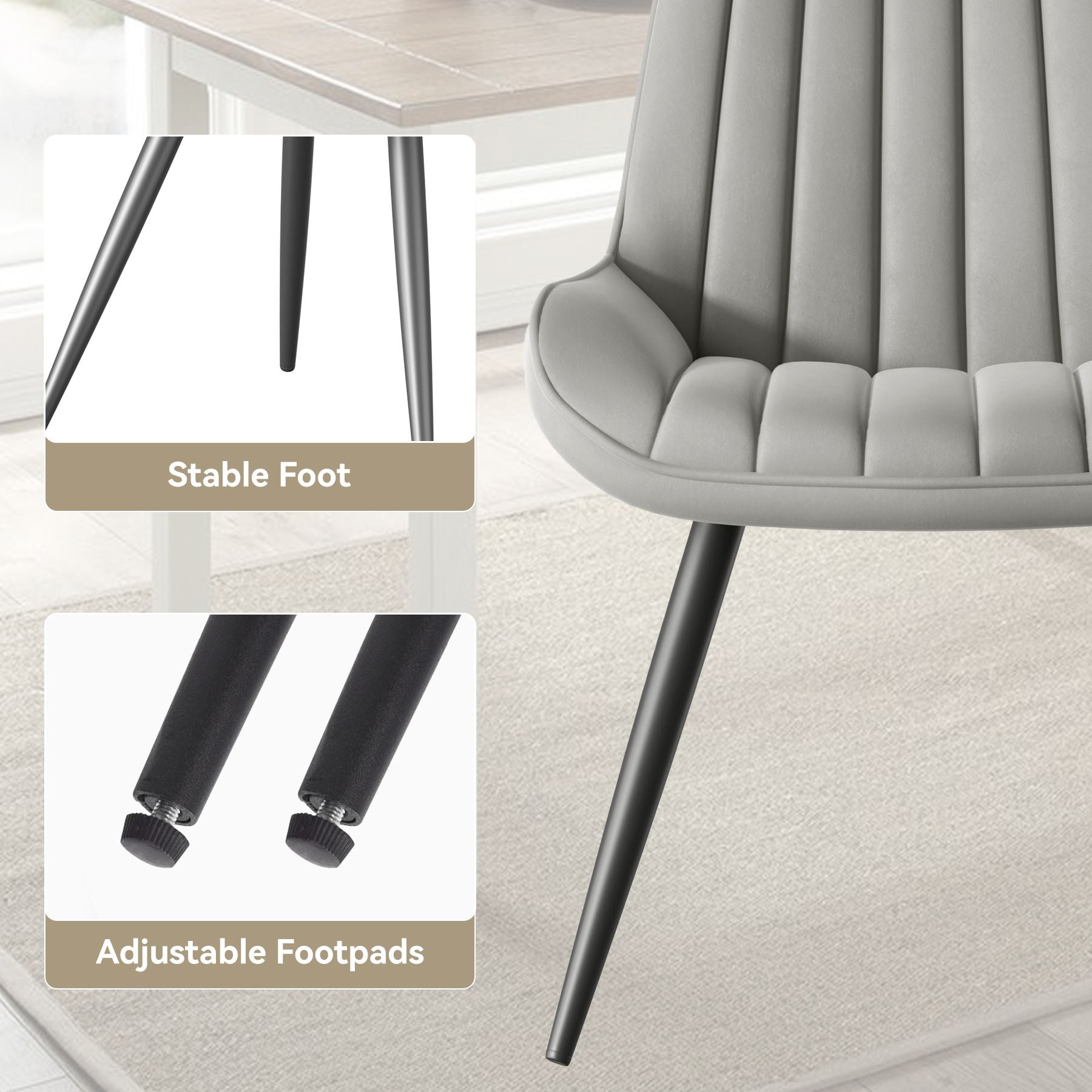 2-piece or 4-piece dining chair sets, suitable for use in dining rooms, living rooms and offices