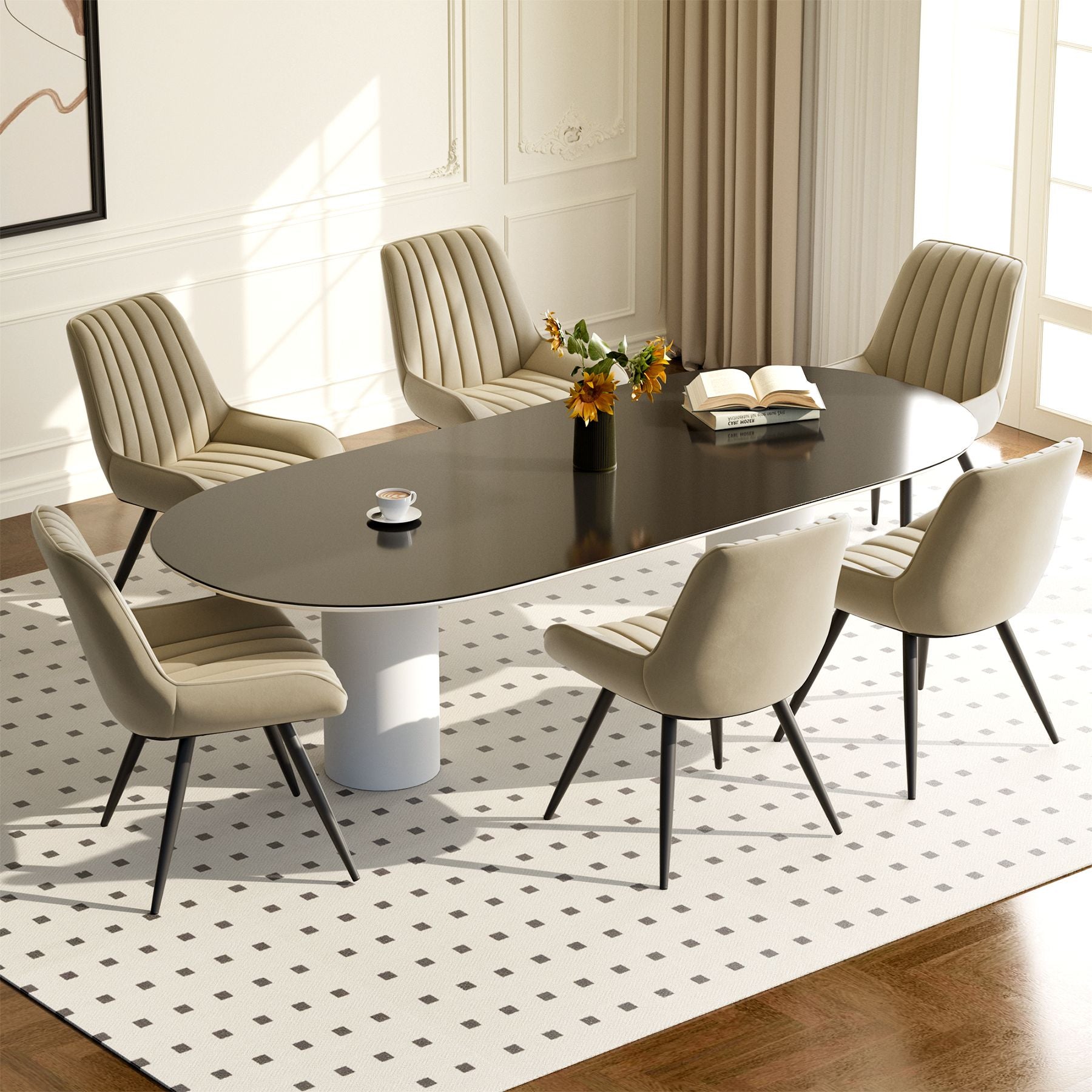 2-piece or 4-piece dining chair sets, suitable for use in dining rooms, living rooms and offices