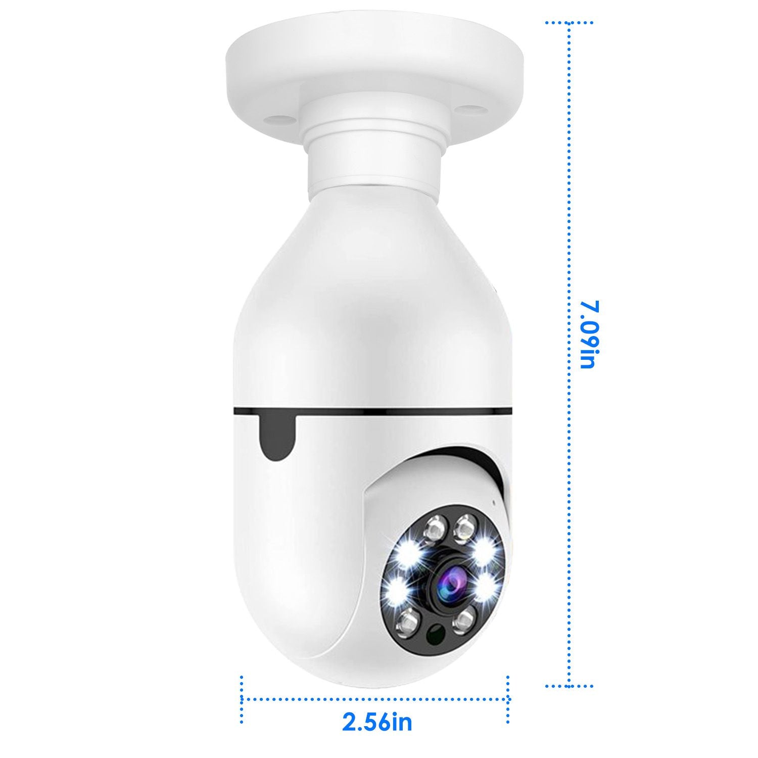 E27 WiFi Bulb Digital Camera 1080P FHD WiFi IP Pan Tilt Security Surveillance Camera with Two-Way Audio Night Vision Motion Detection Function APP Control