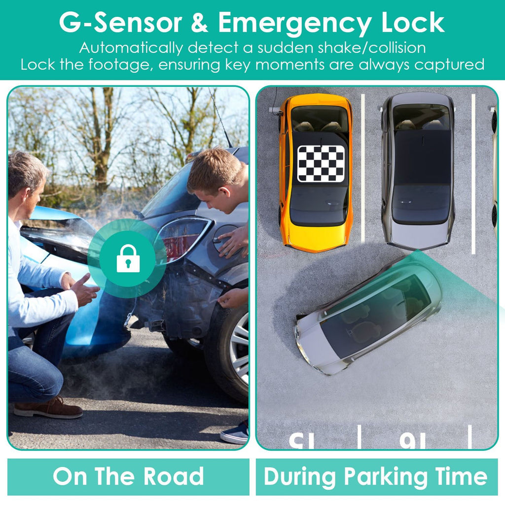 4K Front + 1080P Rear Mini Dash Cam w/ WiFi & Free 64 GB Card | 140°/120° Wide-Angle Loop Recording | G-Sensor, Night Vision, Aluminum Alloy | Easy Install Car Camera