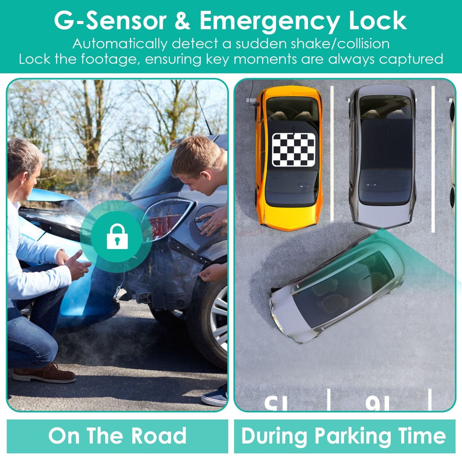 4K Front + 1080P Rear Mini Dash Cam w/ WiFi & Free 64 GB Card | 140°/120° Wide-Angle Loop Recording | G-Sensor, Night Vision, Aluminum Alloy | Easy Install Car Camera