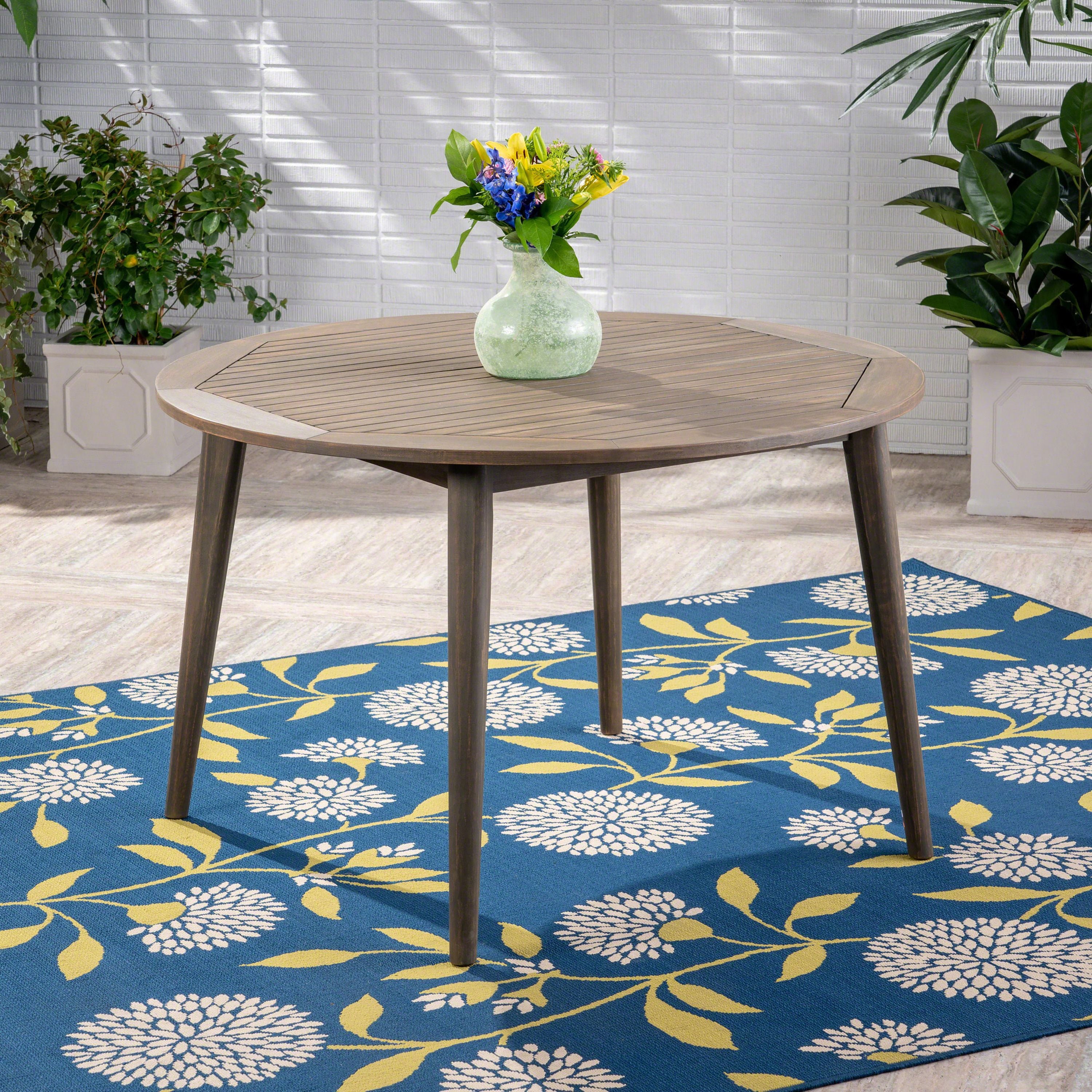 Outdoor Simple and Sleek Acacia Wood Dining Table