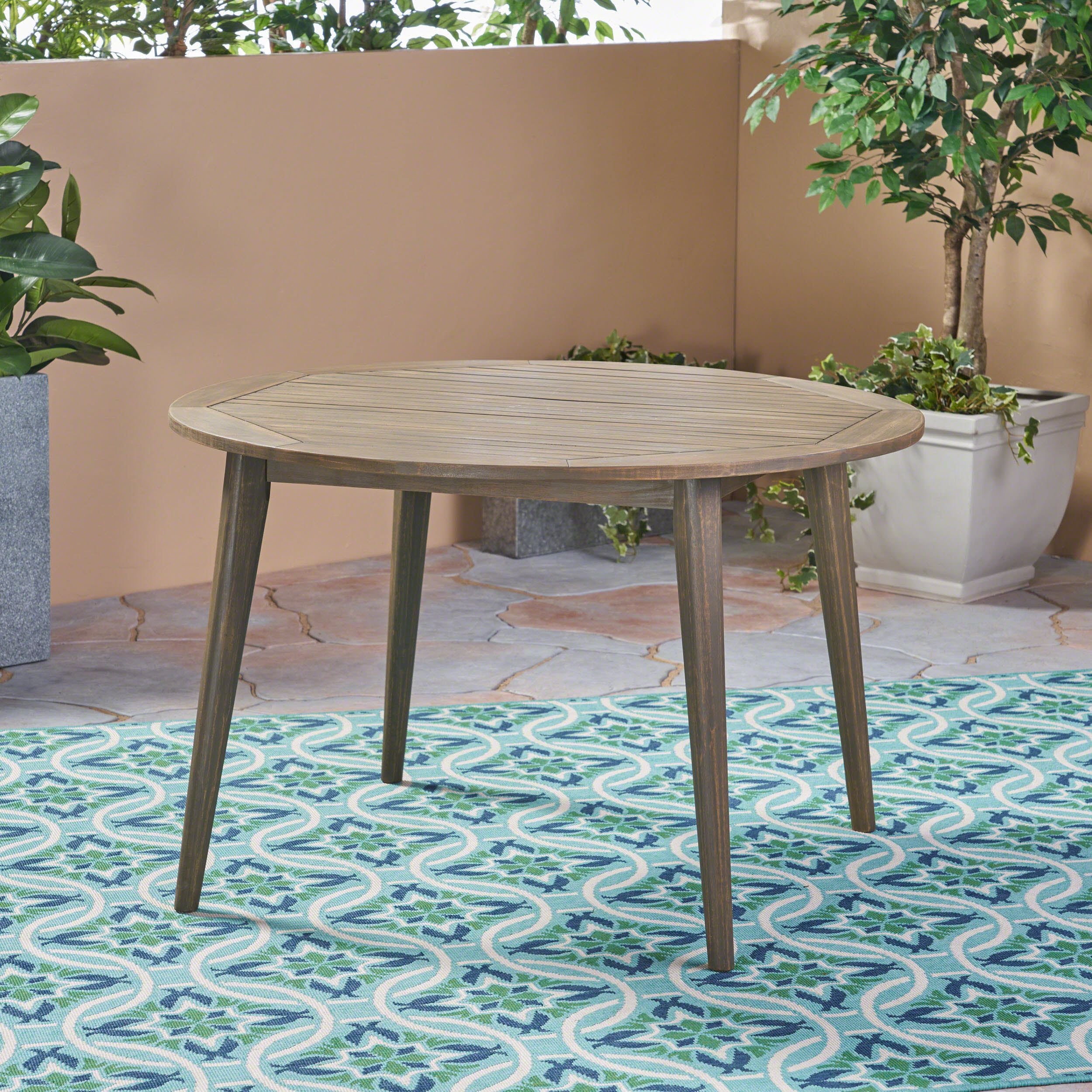 Outdoor Simple and Sleek Acacia Wood Dining Table